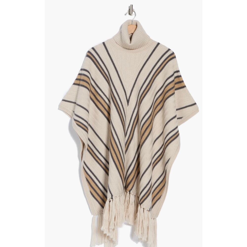 TWP Chevron Turtleneck Poncho
Color: Camel Blonde Stripe one size